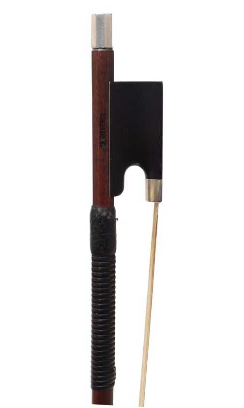 A silver-mounted violin bow by W. E. Hill & Sons, England