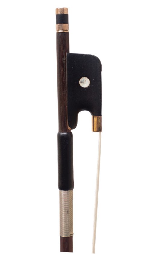 A gold-mounted cello bow