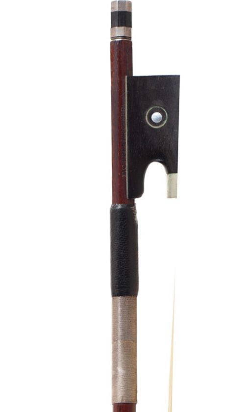 A nickel-mounted violin bow