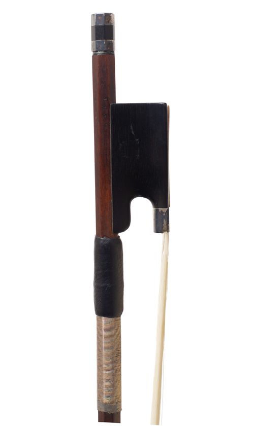 A silver-mounted cello bow, probably Workshop of H. R. Pfretzschner, Germany