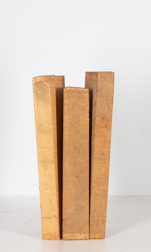 Three maple violin neck blanks