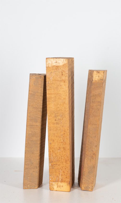 Three maple violin neck blanks