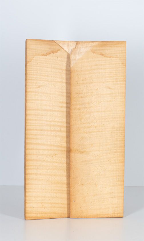 A two-piece maple violin back