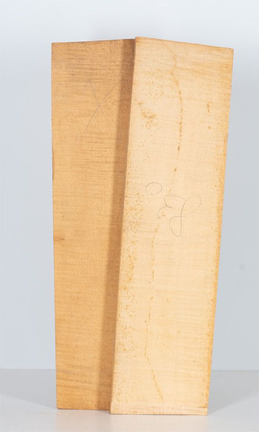 A two-piece maple violin back