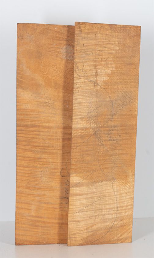 A two-piece maple violin back