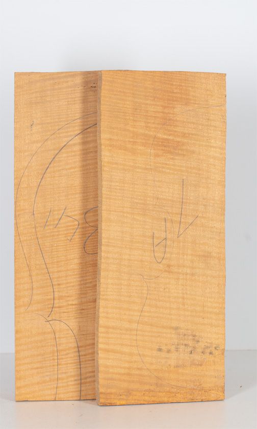 A two-piece maple violin back