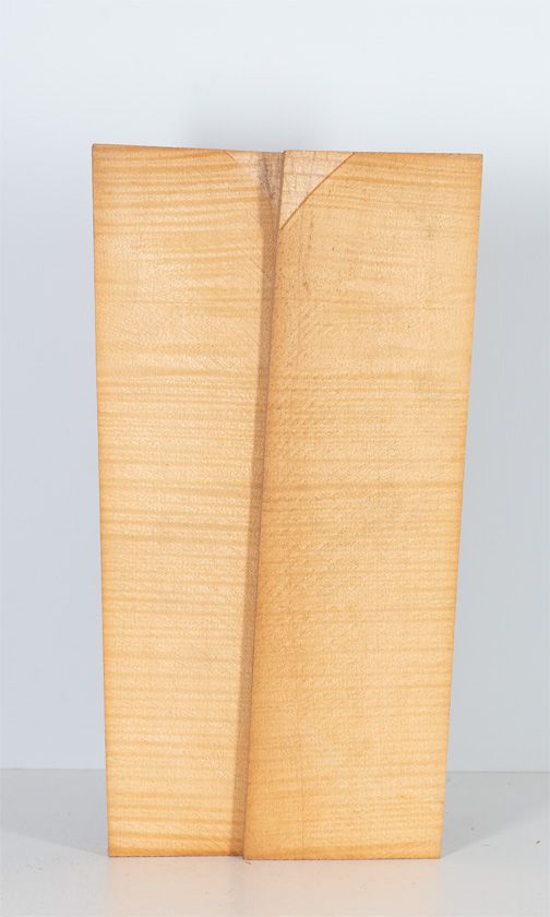 A two-piece maple violin back