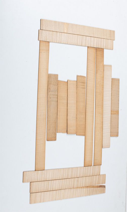 Fourteen maple violin rib blanks