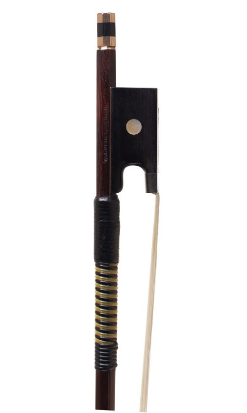 A gold-mounted violin bow by W. A. Pfretzschner, Germany