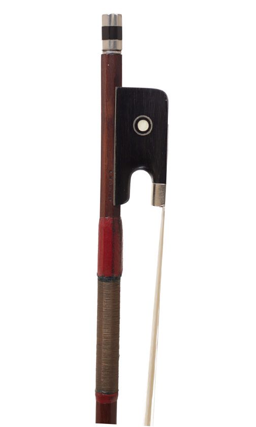 A silver-mounted violin bow, Workshop of Louis Morizot, France