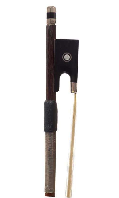 A silver-mounted violin bow, Workshop of Marc Laberte, France