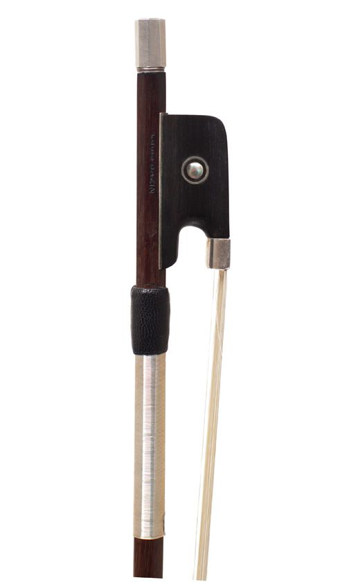 A silver-mounted violin bow, Workshop of Charles Louis Bazin, France