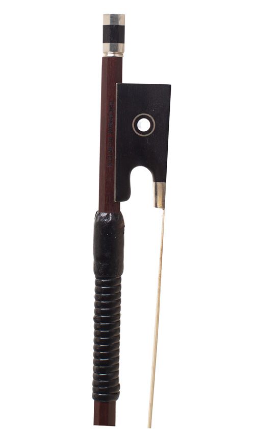 A silver-mounted violin bow by Thomas Porter, England