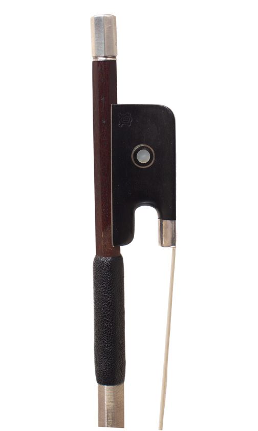 A silver-mounted cello bow, Workshop of Richard Grunke, Germany