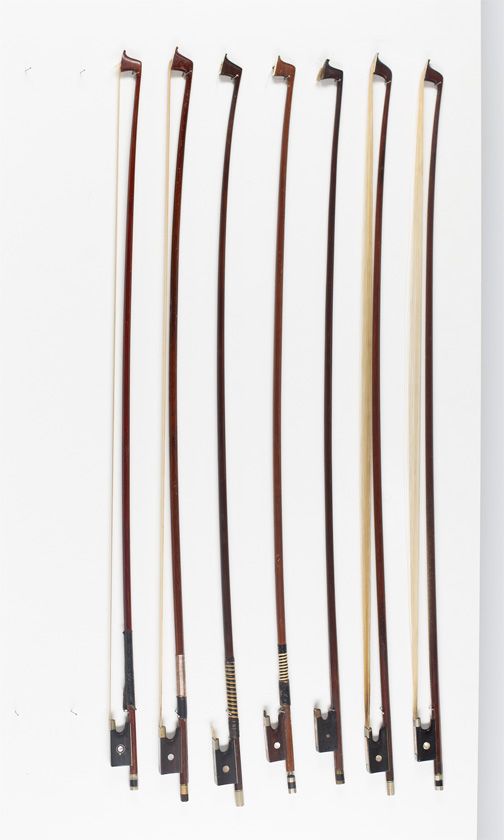 Seven violin bows