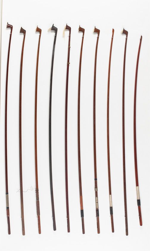 Ten violin bow sticks