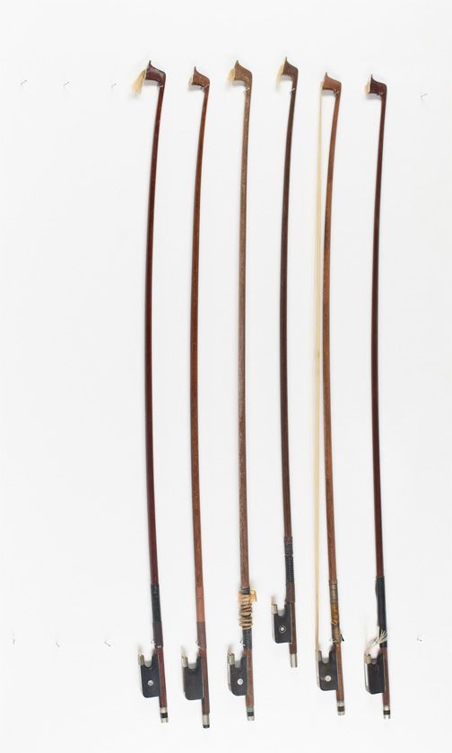 Six viola bows