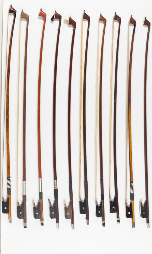 Ten cello bows