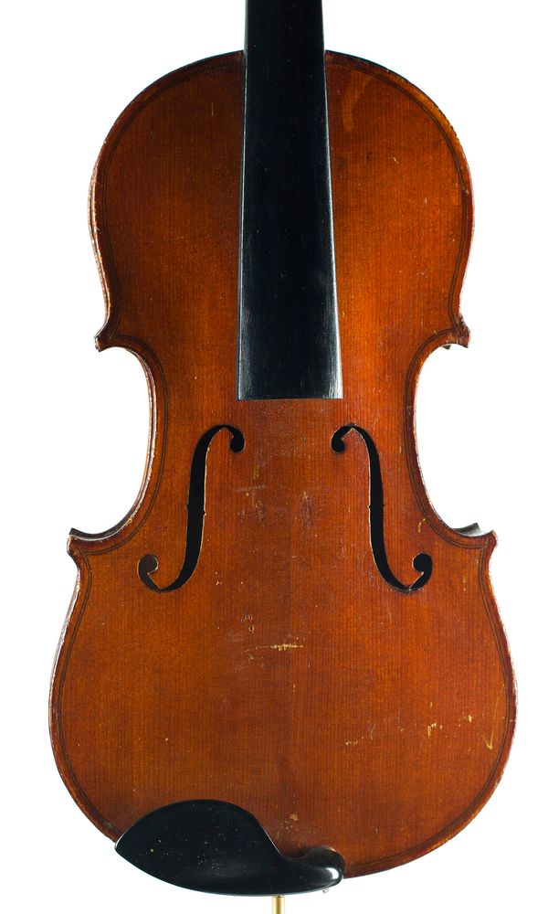 A three-quarter sized violin, unlabelled