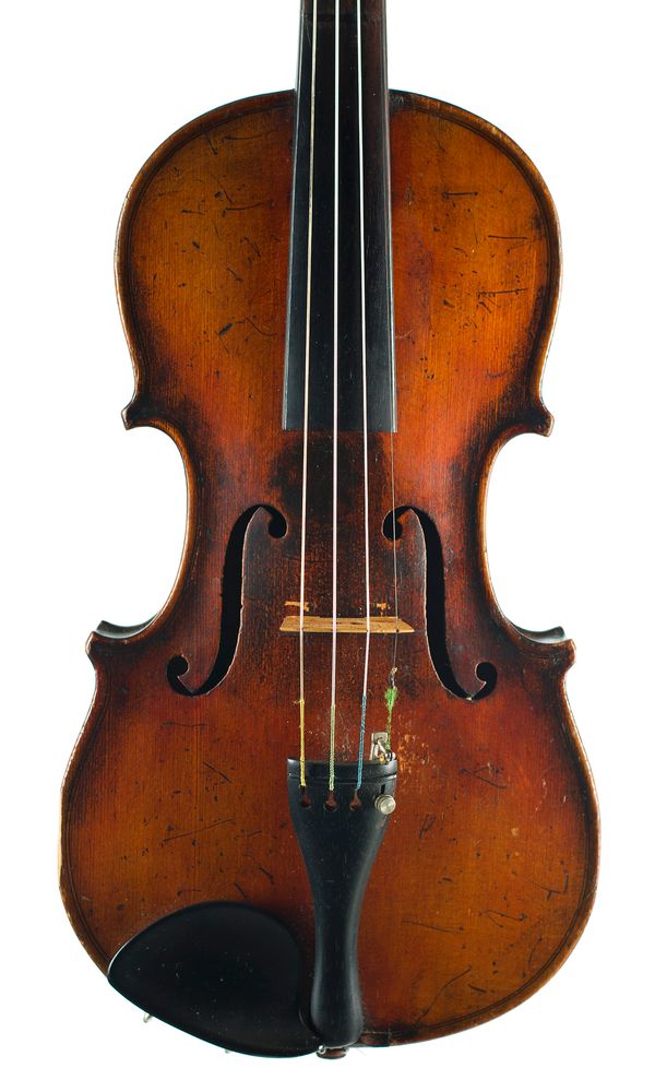 A three-quarter sized violin, unlabelled