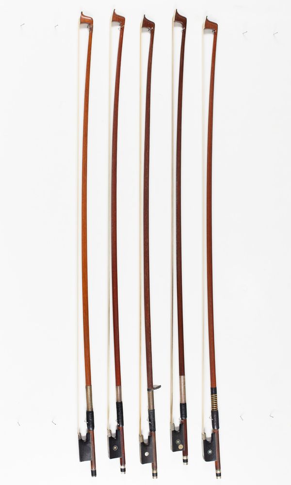 Five violin bows