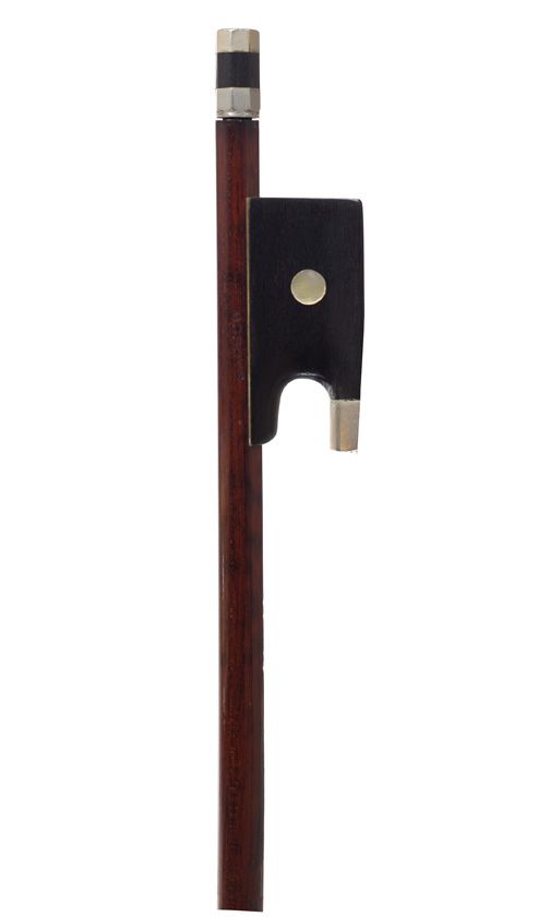 A nickel-mounted violin bow