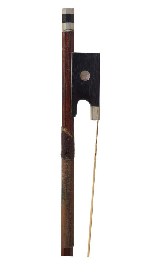 A nickel-mounted violin bow