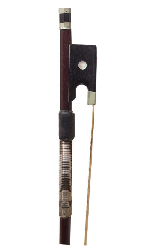 A nickel-mounted child's violin bow