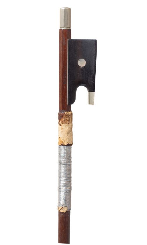 A nickel-mounted violin bow
