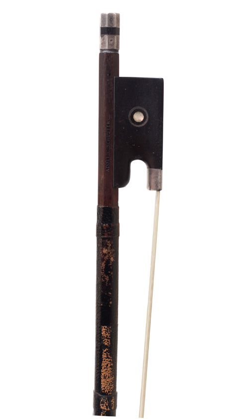 A silver-mounted violin bow by Adolf C. Schuster, Germany