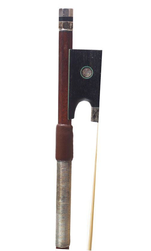 A silver-mounted viola bow