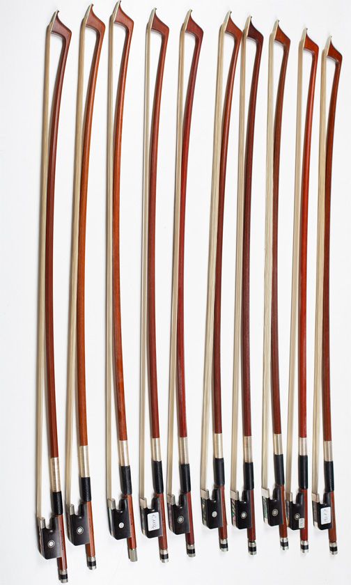 Ten cello bows