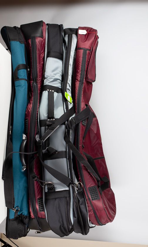 Five cello cases