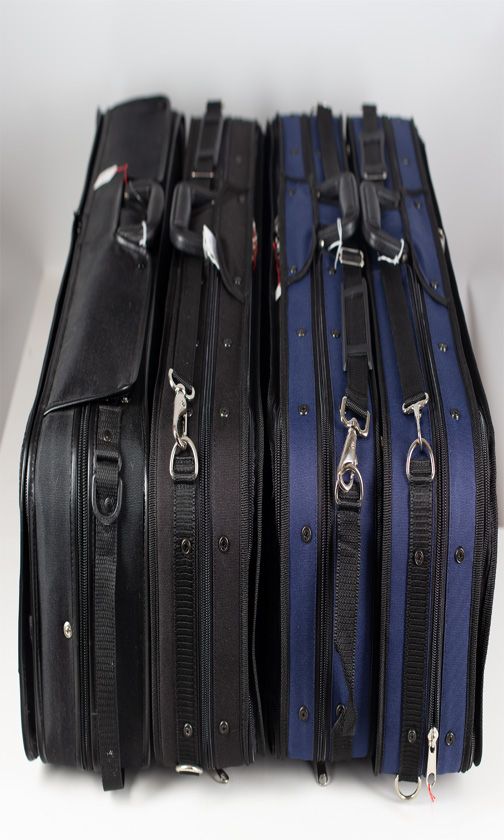 Five violin cases