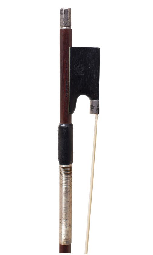 A silver-mounted violin bow by H. R. Pfretzschner, Germany