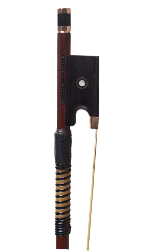 A gold-mounted violin bow by Malcolm Taylor, England