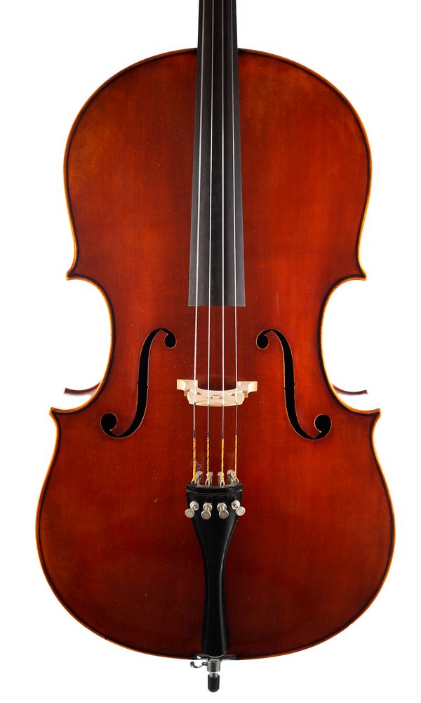 A cello, labelled Eschini