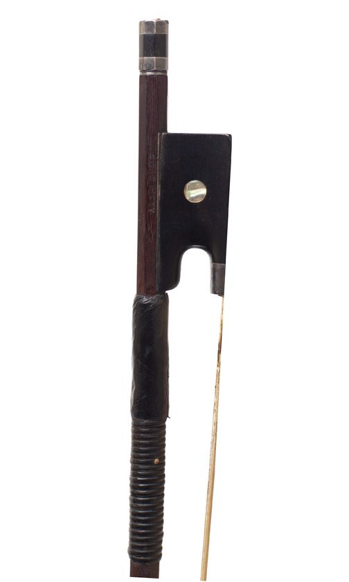 A silver-mounted violin bow by Albin Hums, Germany