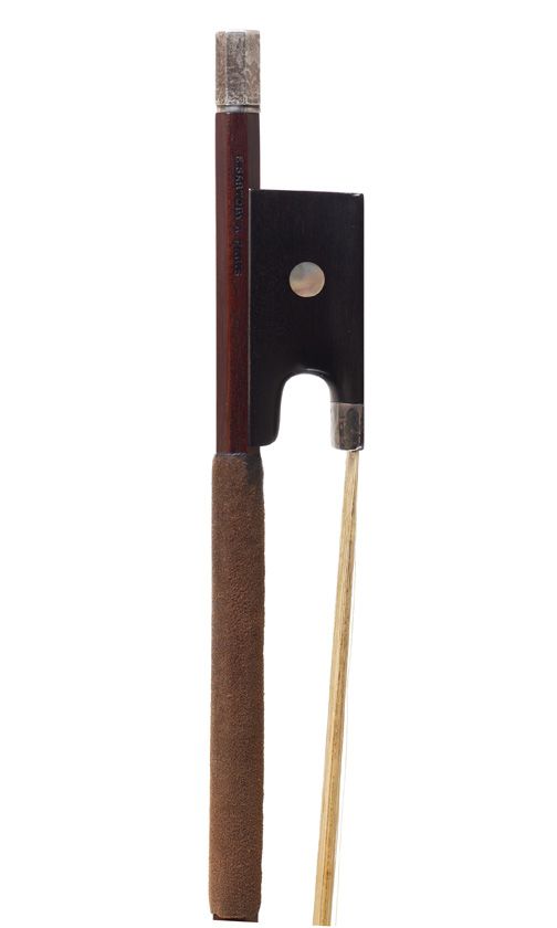 A silver-mounted violin bow by  Eugène Sartory, France