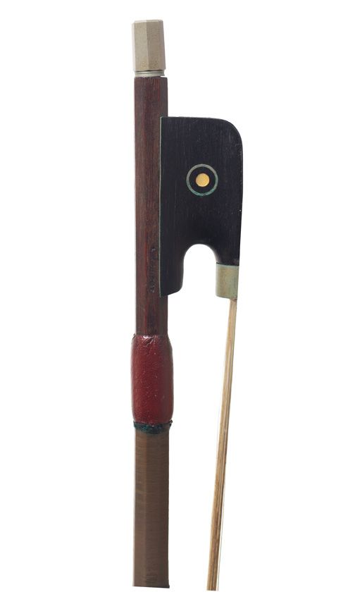 A nickel-mounted viola bow