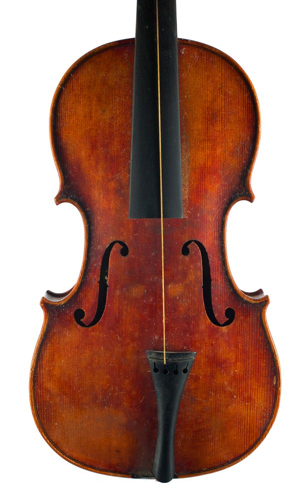 A violin labelled The Metro Violin Class Organisation