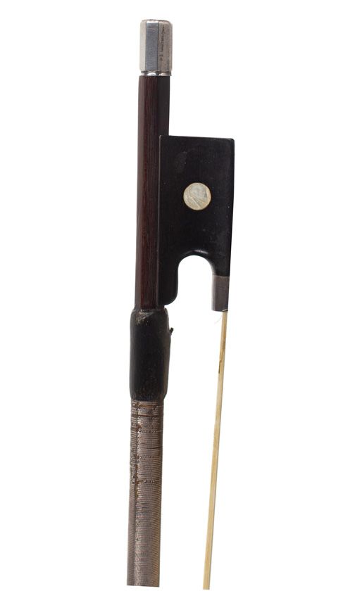 A silver-mounted violin bow, probably by C. N. Bazin, France