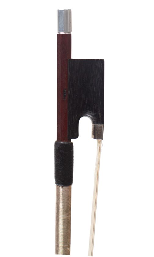 A silver-mounted violin bow by W. E. Hill & Sons, England
