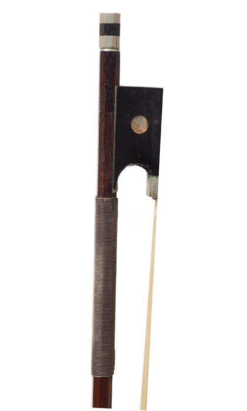 A nickel-mounted violin bow