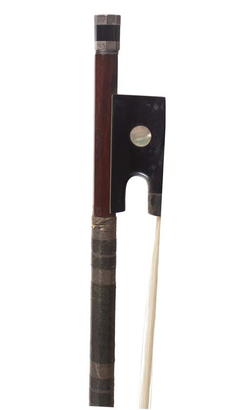 A silver-mounted violin bow, probably England