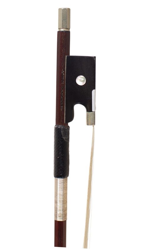 A nickel-mounted violin bow