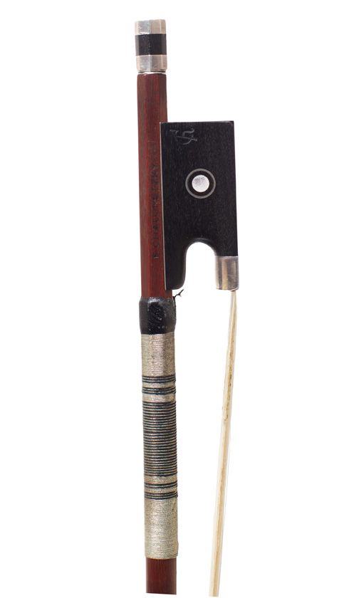 A silver-mounted violin bow by F. Chalupetzky