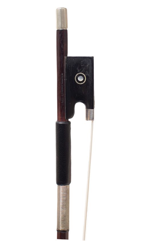 A silver-mounted violin bow by August Edwin Prager, Germany