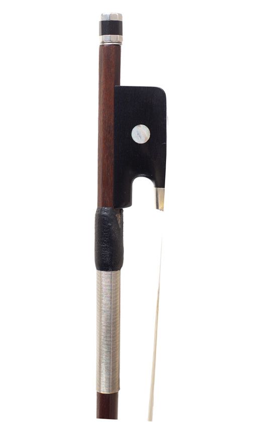 A silver-mounted viola bow, School of Jean Adam, France