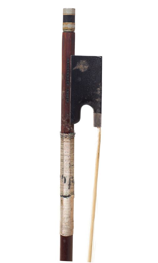 A silver-mounted violin bow by Albert Nürnberger, Germany